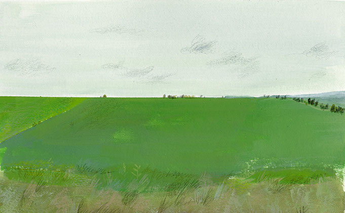 Landscape painting of Hungary